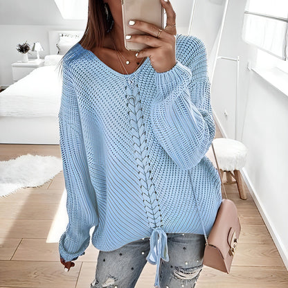 Patchwork Knitted Pullover Sweater - Allure SocietyCasualwear Tops