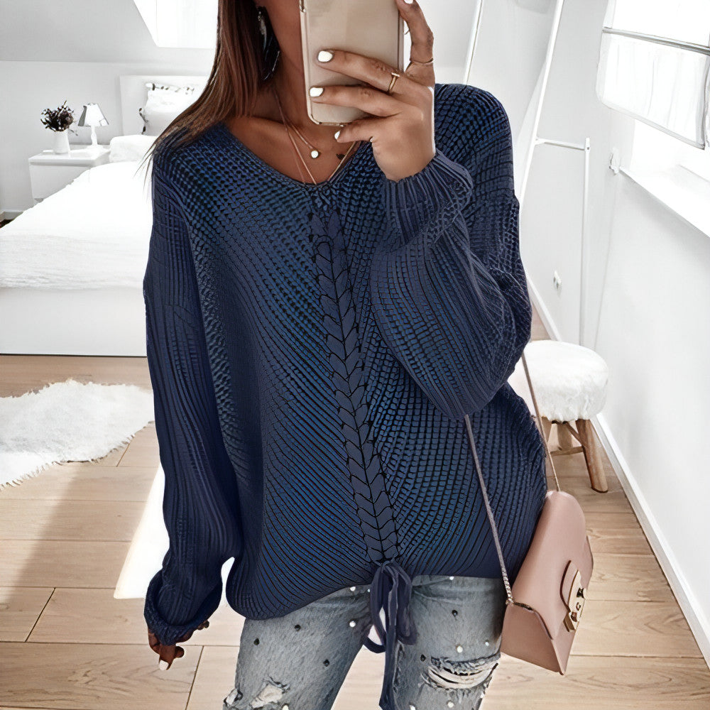 Patchwork Knitted Pullover Sweater - Allure SocietyCasualwear Tops