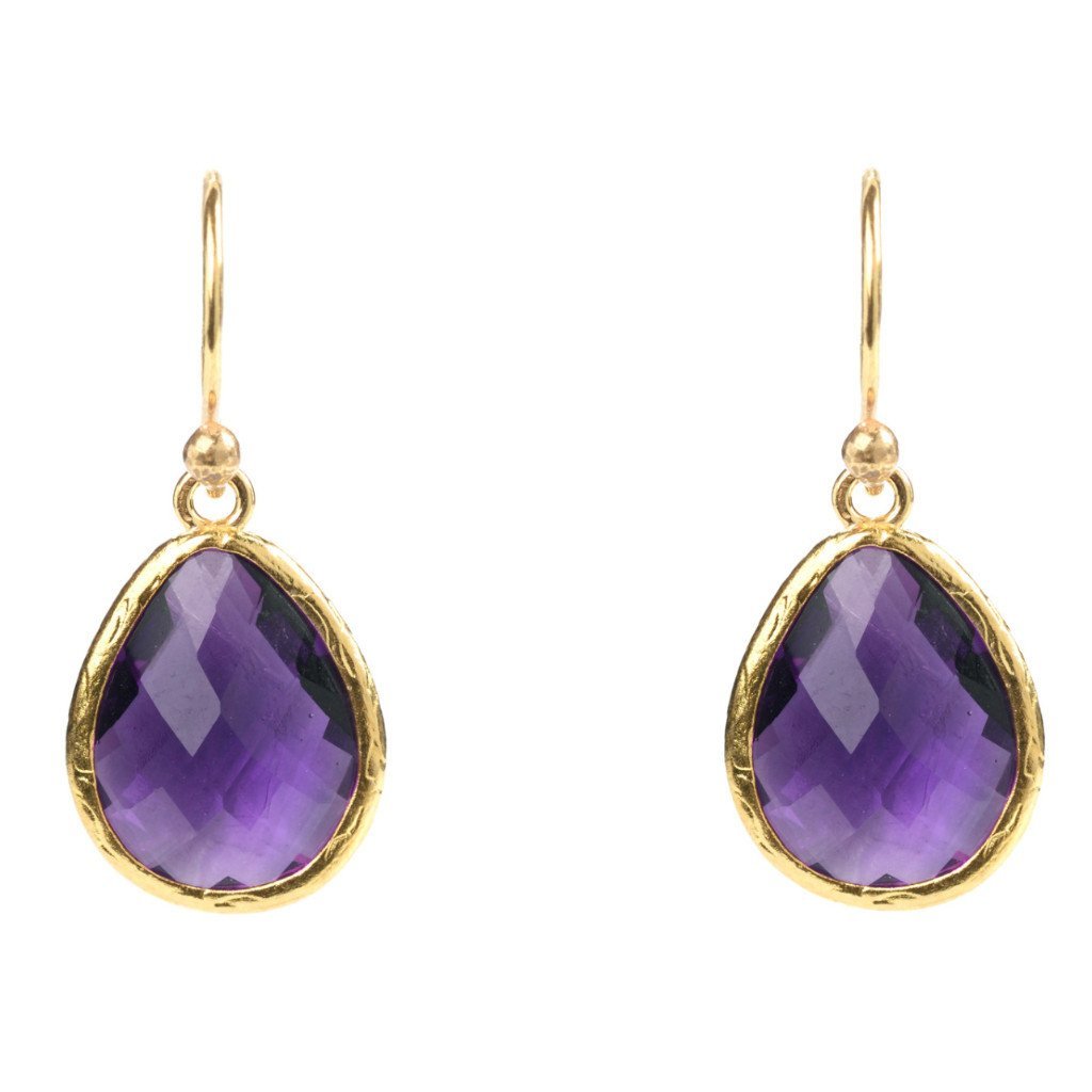 Petite Drop Earrings Amethyst Hydro Gold - Allure SocietyEarrings