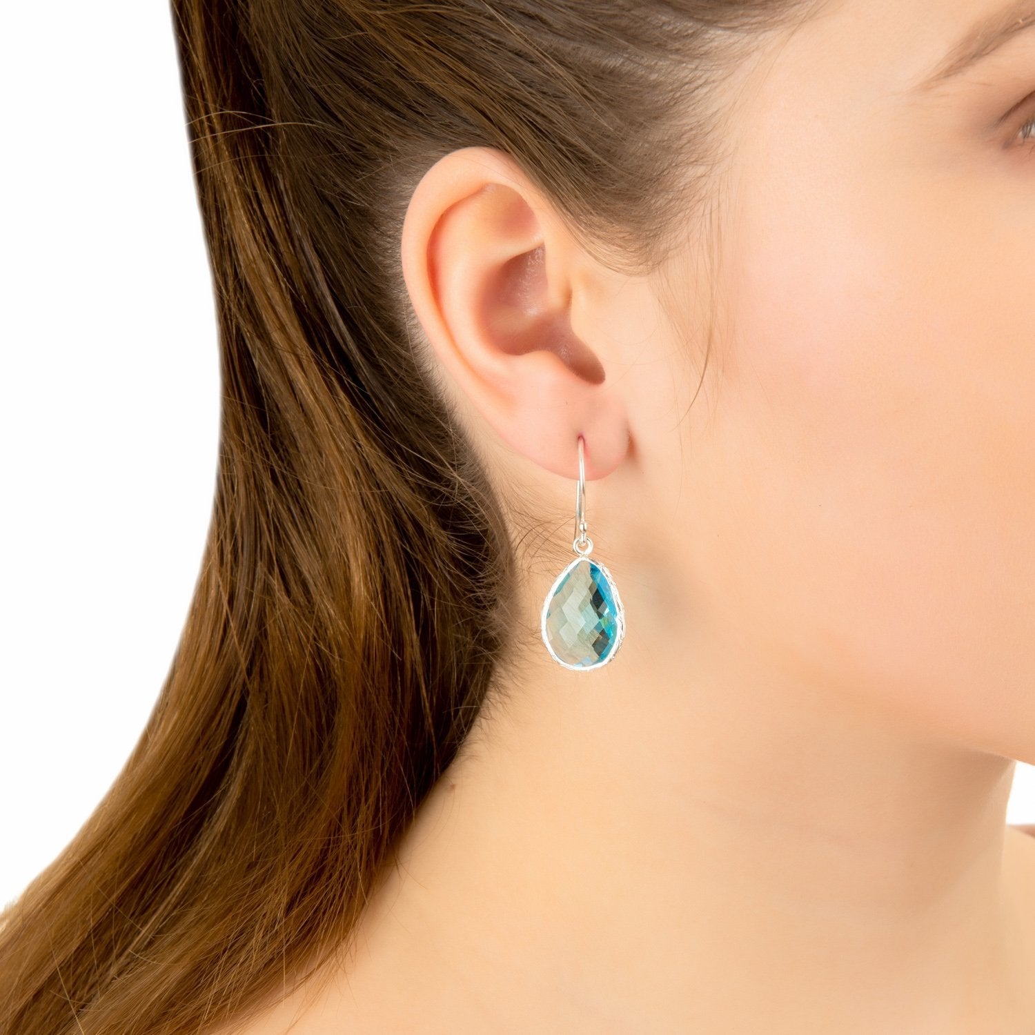 Petite Drop Earrings Blue Topaz Hydro Gold - Allure SocietyEarrings