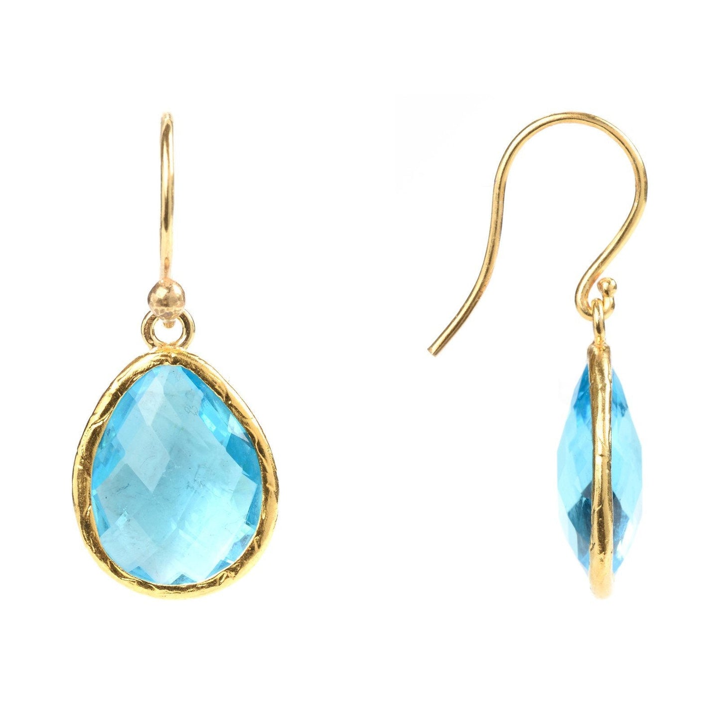 Petite Drop Earrings Blue Topaz Hydro Gold - Allure SocietyEarrings