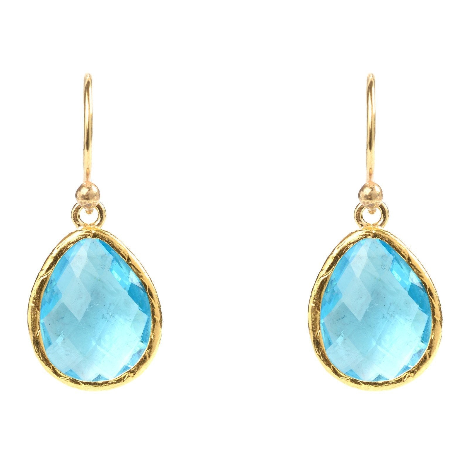 Petite Drop Earrings Blue Topaz Hydro Gold - Allure SocietyEarrings