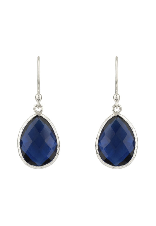 Petite Drop Earrings Sapphire Hydro Silver - Allure SocietyEarrings