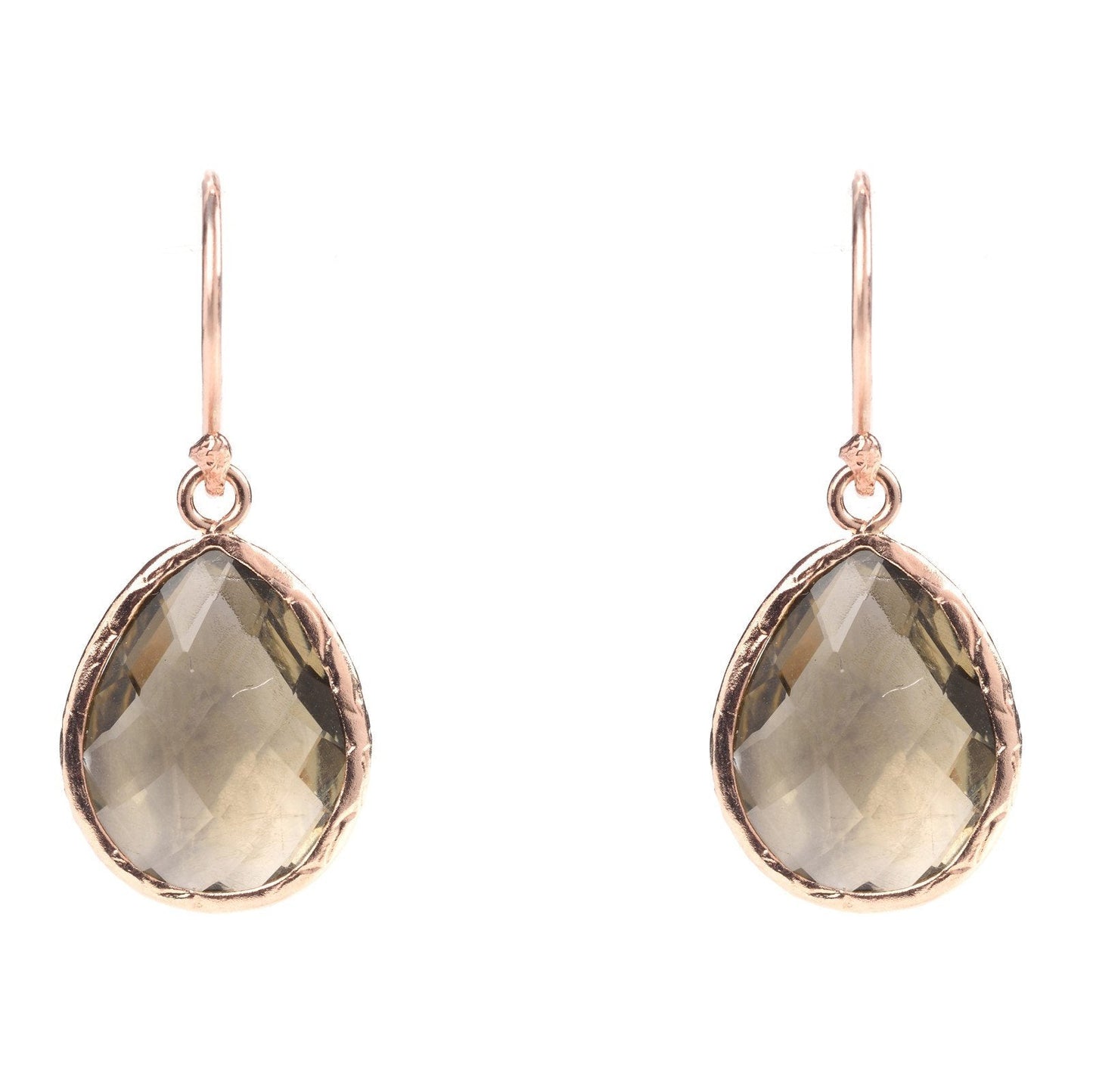 Petite Drop Earrings Smokey Quartz Rosegold - Allure SocietyEarrings