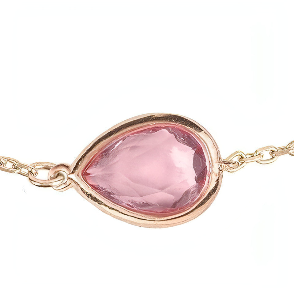 Pisa Mini Teardrop Bracelet Rosegold Pink Tourmaline - Allure SocietyBracelets