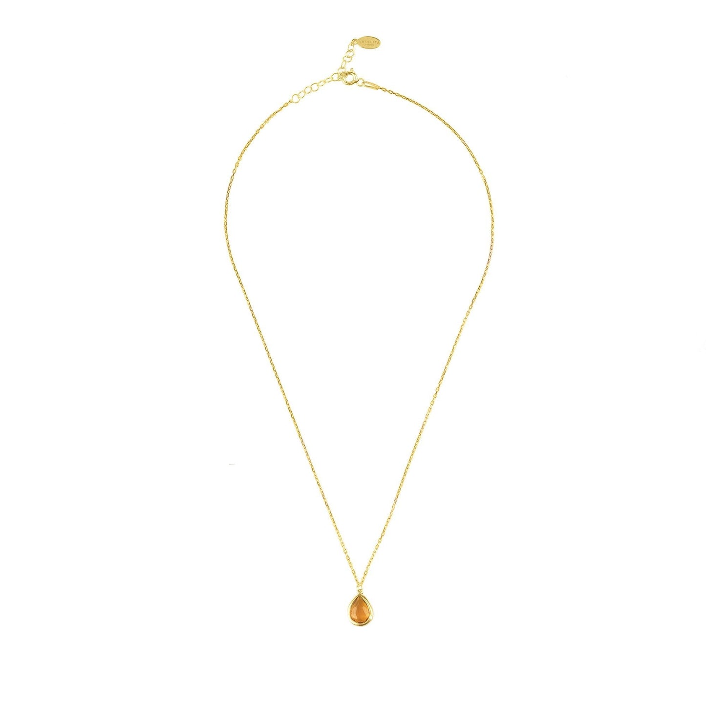 Pisa Mini Teardrop Necklace Gold Citrine - Allure SocietyNecklaces