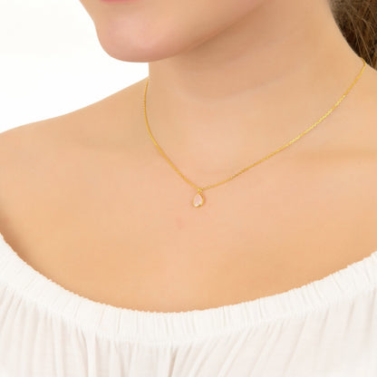 Pisa Mini Teardrop Necklace Gold Citrine - Allure SocietyNecklaces