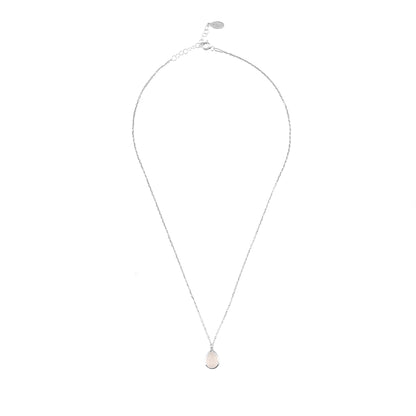 Pisa Mini Teardrop Necklace Silver Rose Quartz - Allure SocietyNecklaces