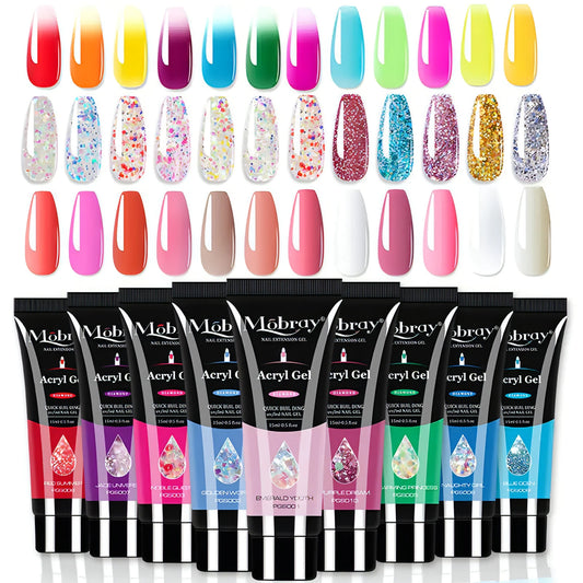 Poly Acrylic Gel: 15ML UV Gel for Nail Extension - 38 Colors - Allure SocietyFalse Nail Kits and Dryers