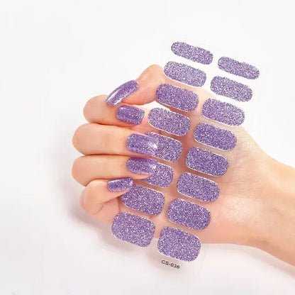 Semi Cured Gel Nail Wraps Full Cover Adhesive Manicure Decoration - Allure SocietyFalse Nail Kits and Dryers