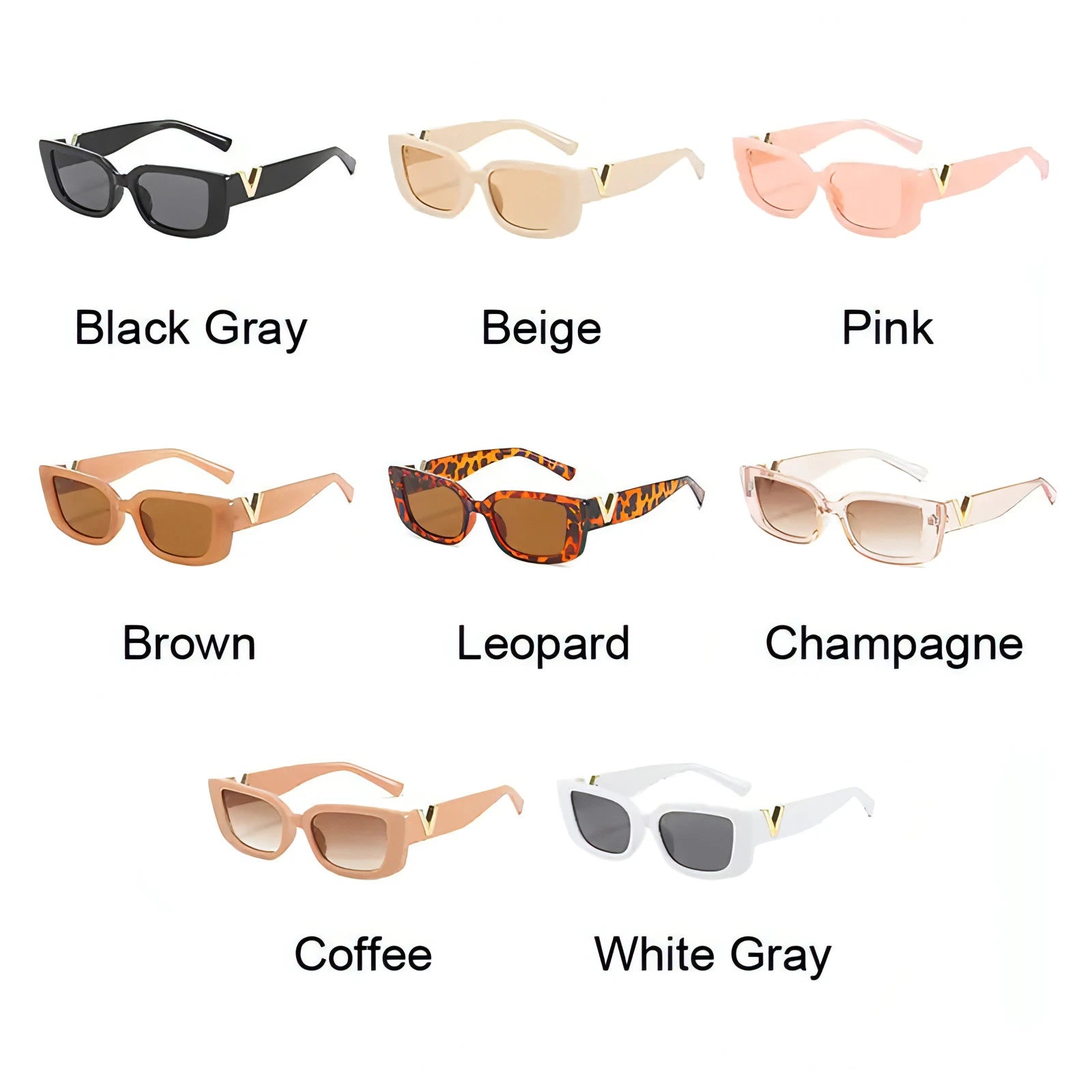 Rectangle Retro Sunglasses - Allure SocietyUV Sunglasses