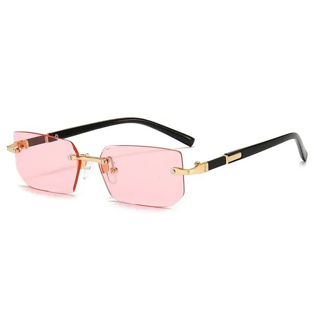 Rimless Sunglasses Rectangle Fashion - Allure SocietyUV Sunglasses