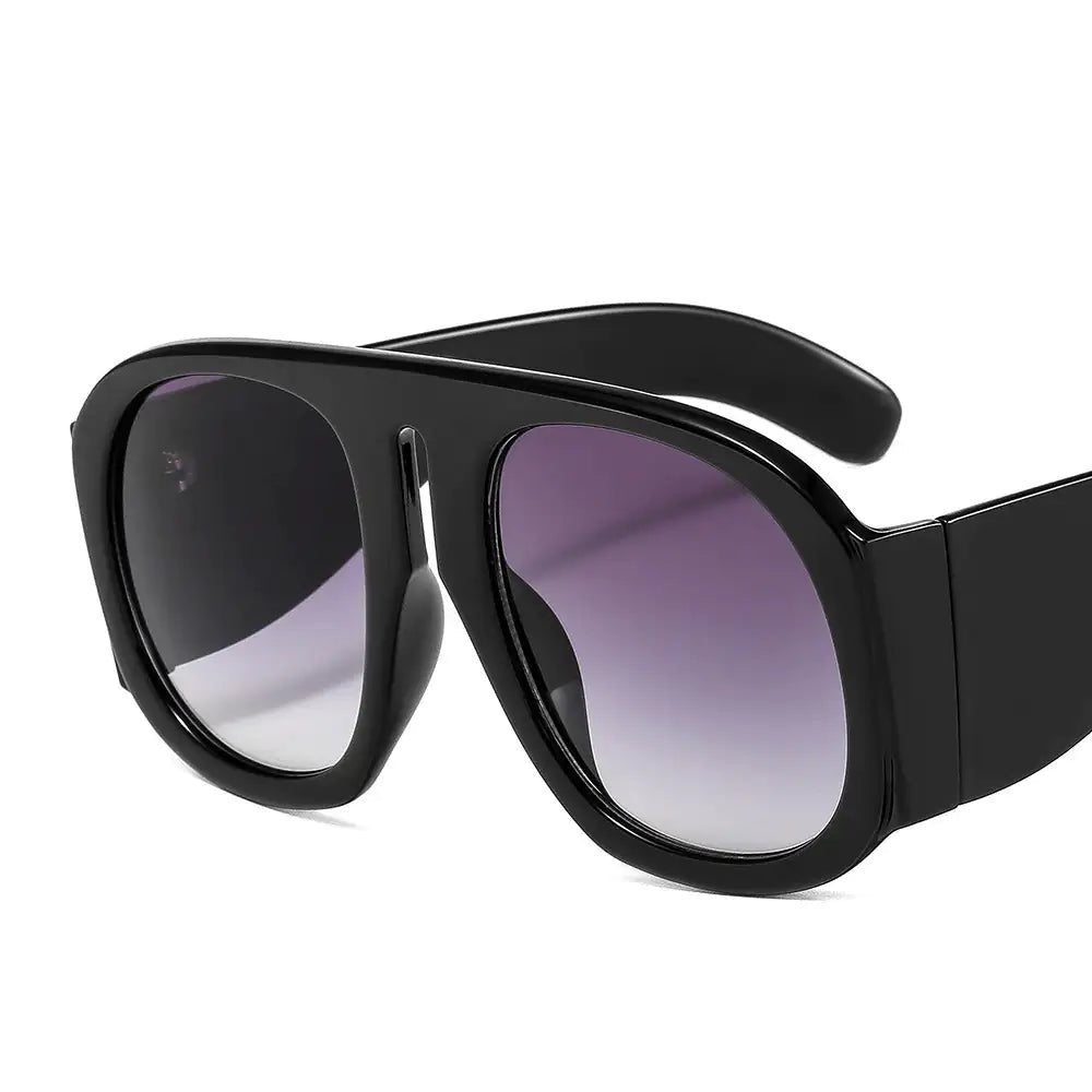 Round Thick Frame Jag Sunglasses - Allure SocietyUV Sunglasses