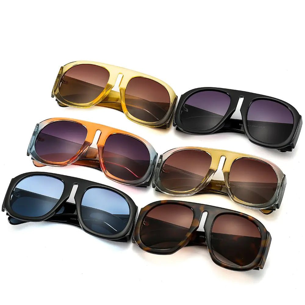 Round Thick Frame Jag Sunglasses - Allure SocietyUV Sunglasses