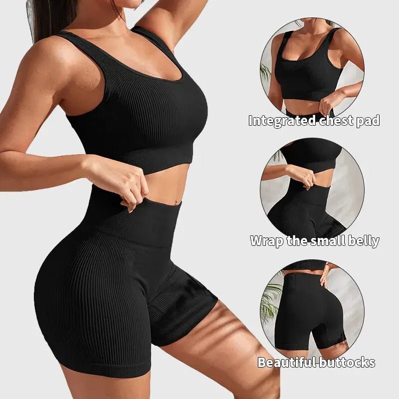 Seamless Ribbed Workout Set - Allure SocietyActivewear Sets