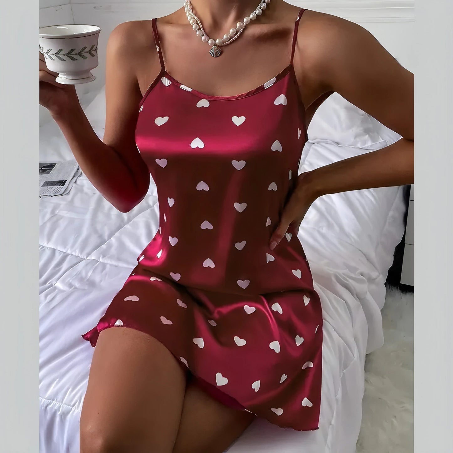 Sexy Silk Thin Halter Nightdress - Allure SocietyLoungewear One Piece's