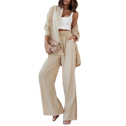 Solid 2 - Piece Set: Blouse and Pants - Allure SocietyCasualwear Sets