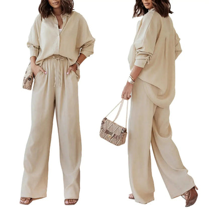 Solid 2 - Piece Set: Blouse and Pants - Allure SocietyCasualwear Sets