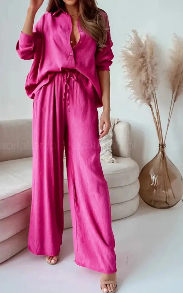 Solid 2 - Piece Set: Blouse and Pants - Allure SocietyCasualwear Sets