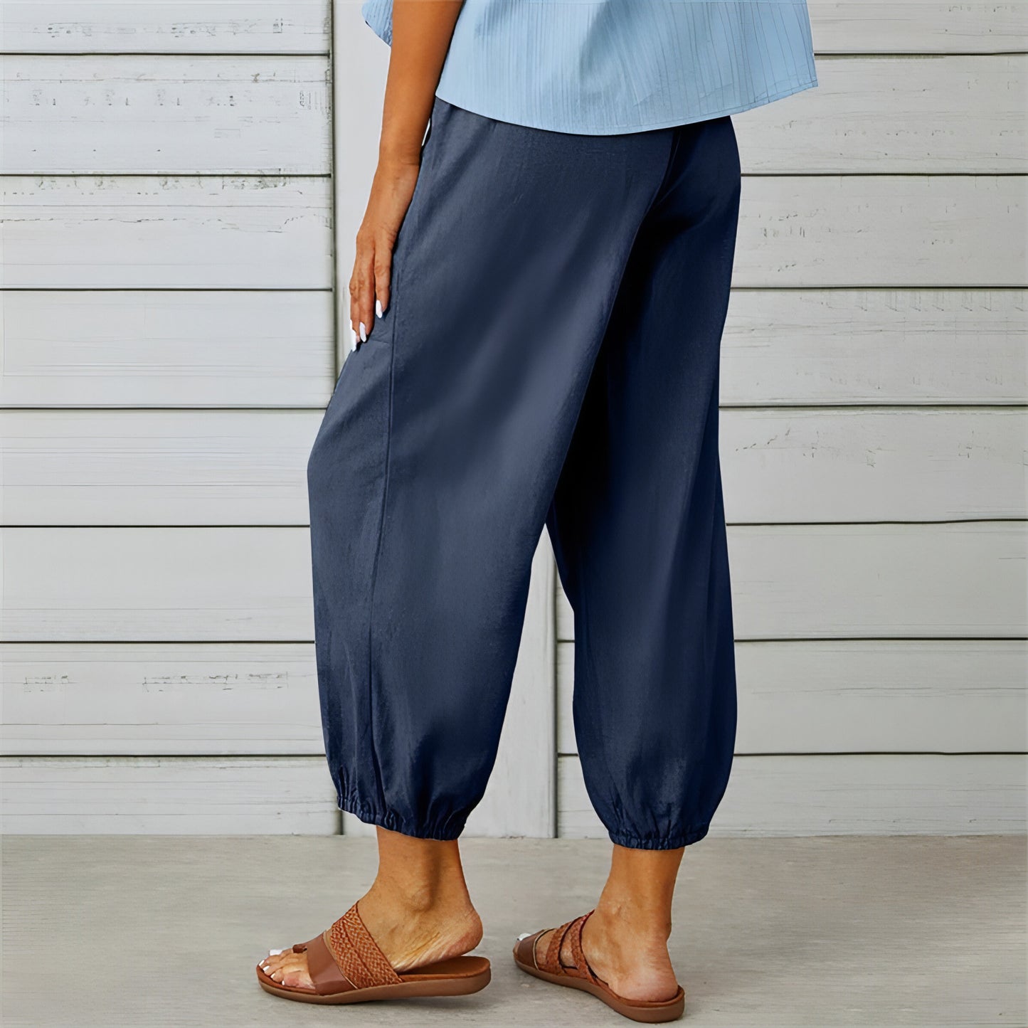 Solid Color Drawstring Elastic Waist Pants - Allure SocietyCasualwear Pants