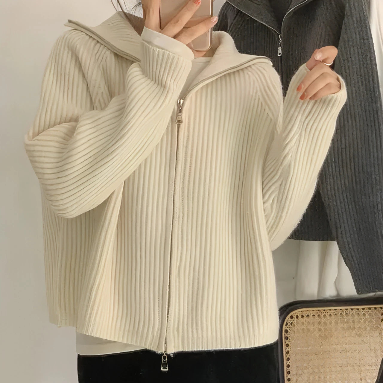 Solid Vintage Sweater Cardigan - Allure SocietyLoungewear Tops