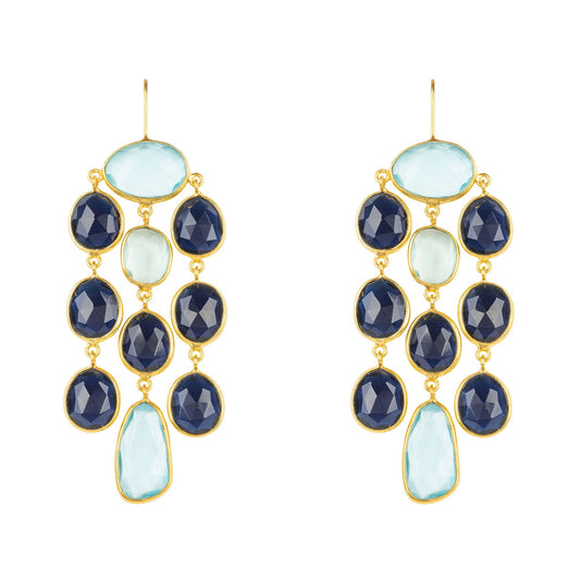 Splash Gemstone Earring Gold Sapphire Hydro - Allure SocietyEarrings