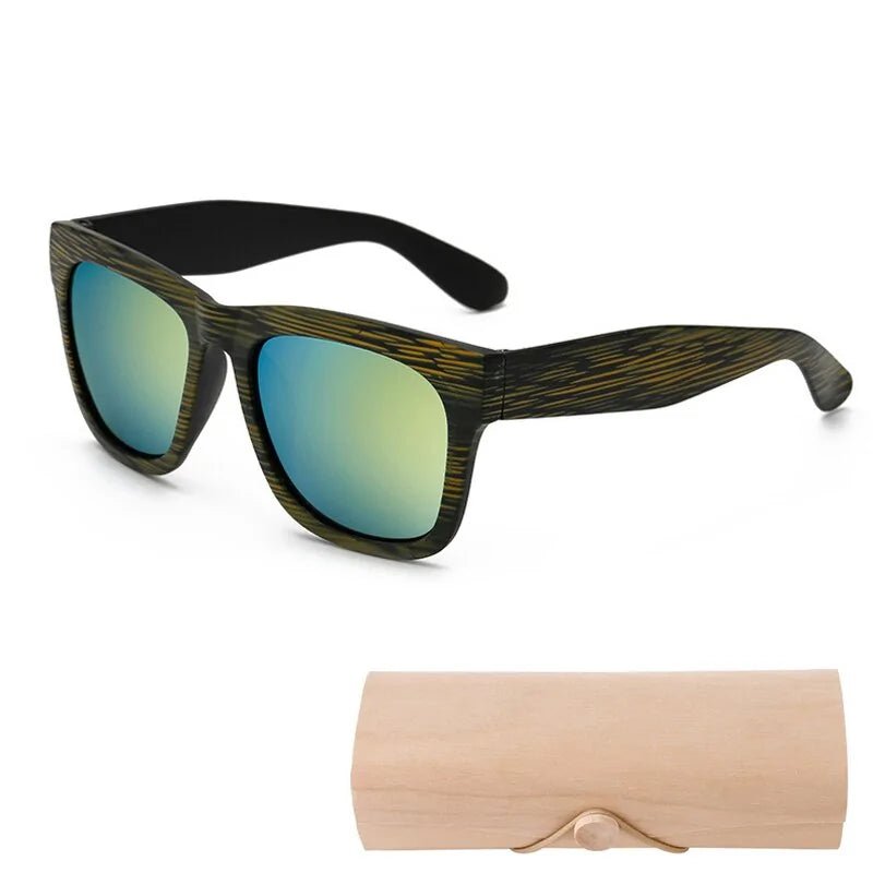 Square Bamboo Retro Sunglasses - Allure SocietyUV Sunglasses