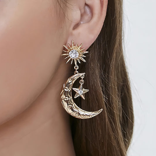 Star and Moon Drop Earrings - Allure SocietyEarrings