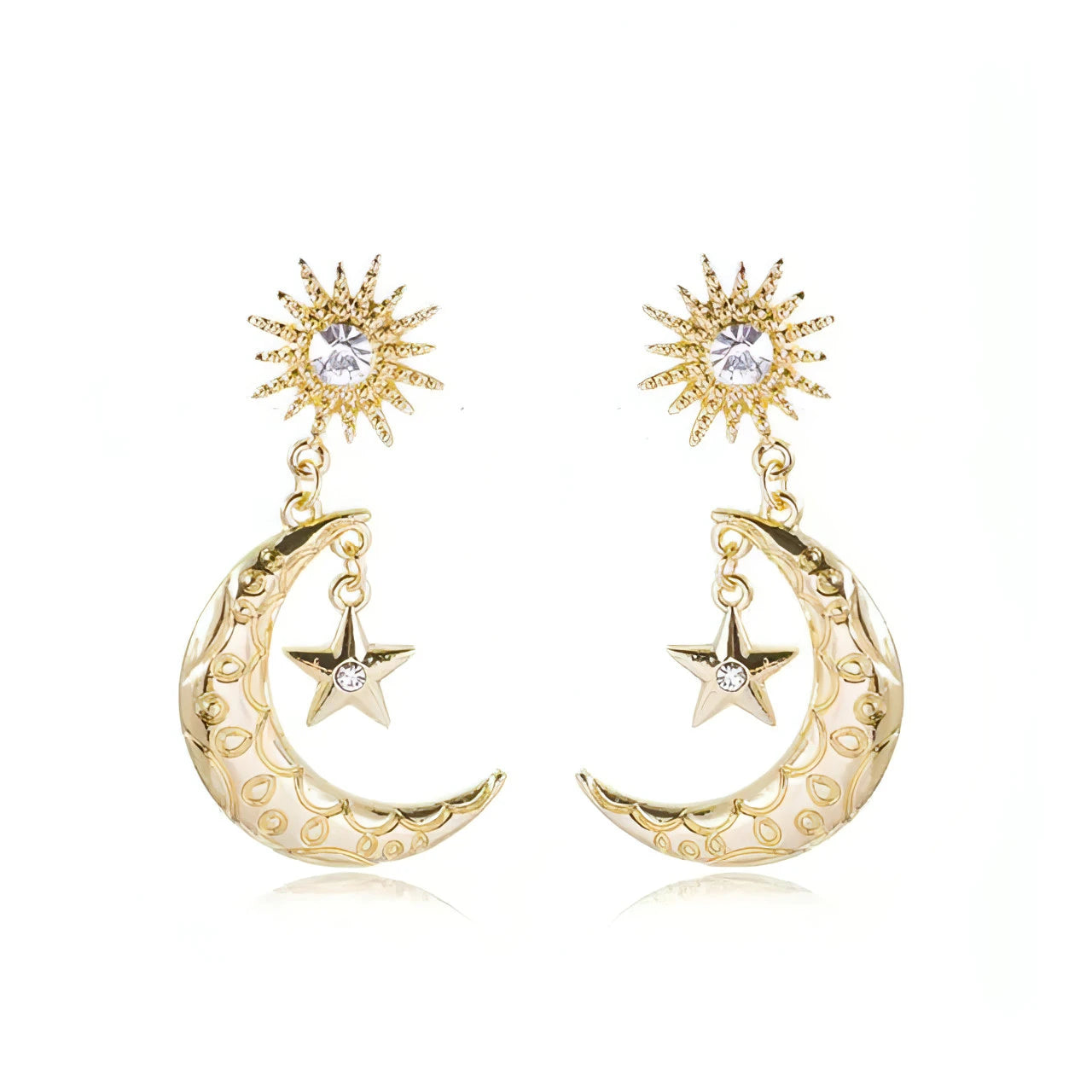 Star and Moon Drop Earrings - Allure SocietyEarrings