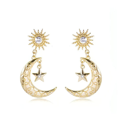 Star and Moon Drop Earrings - Allure SocietyEarrings