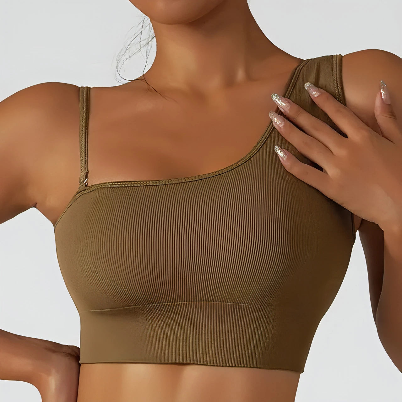 Summer Oblique Shoulder Yoga Clothes Tops - Allure SocietyActivewear Tops