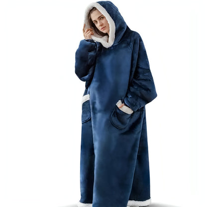 Super Long Flannel Blanket with Sleeves Winter Hoodies - Allure SocietyLoungewear One Piece's