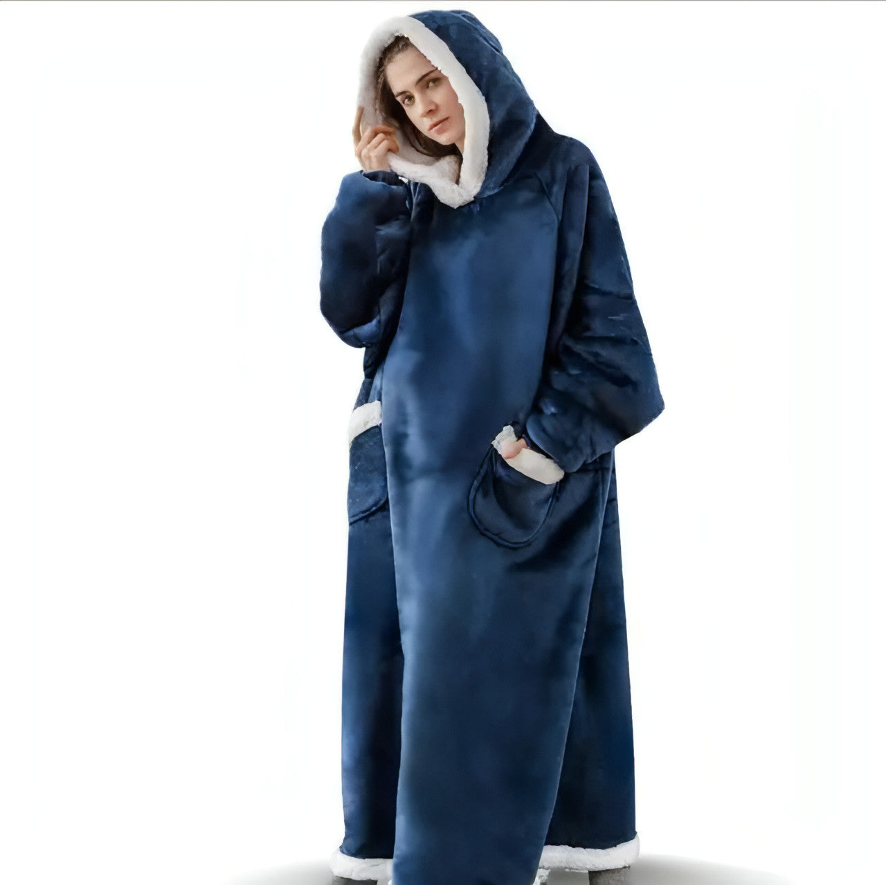 Super Long Flannel Blanket with Sleeves Winter Hoodies - Allure SocietyLoungewear One Piece's