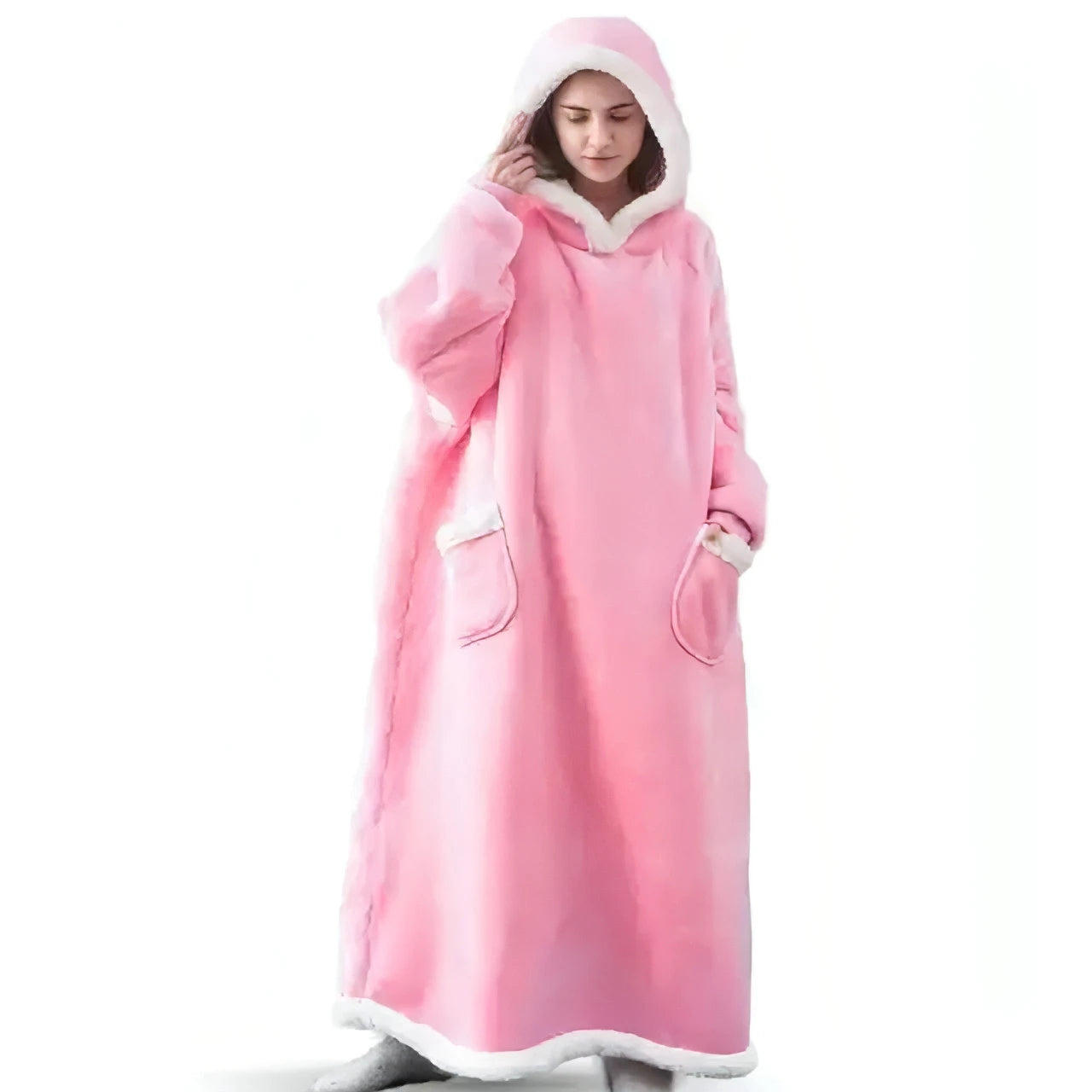 Super Long Flannel Blanket with Sleeves Winter Hoodies - Allure SocietyLoungewear One Piece's