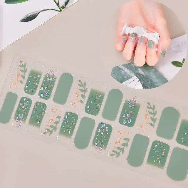 Semi Cured Gel Nail Wraps Full Cover Adhesive Manicure Decoration - Allure SocietyFalse Nail Kits and Dryers