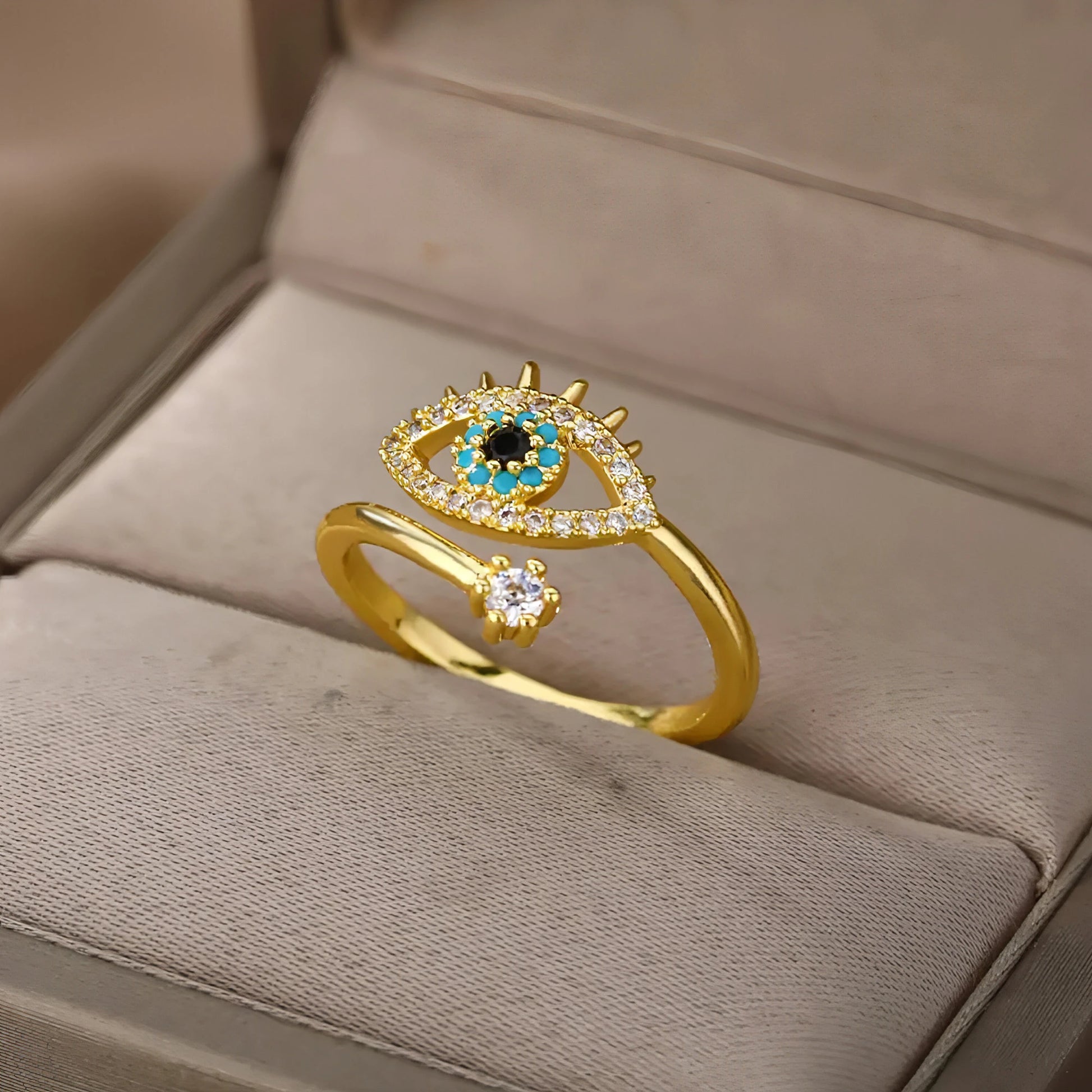 Turkish Blue Evil Eye Ring - Allure SocietyRings