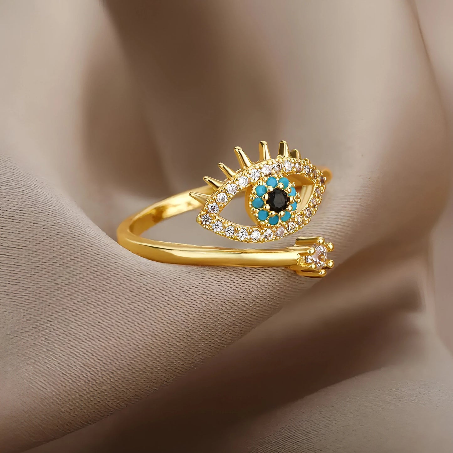 Turkish Blue Evil Eye Ring - Allure SocietyRings