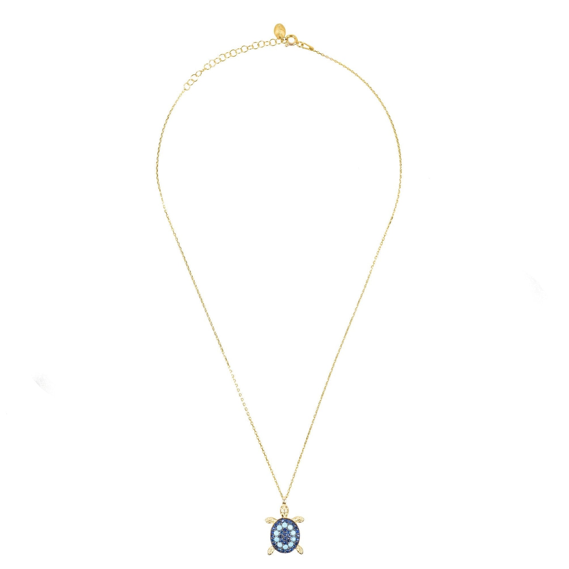 Turtle Turquoise Blue Pendant Necklace Gold - Allure SocietyNecklaces