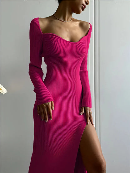 Elegant Maxi Turtleneck Sweater Dress - Allure SocietyCasualwear Dresses