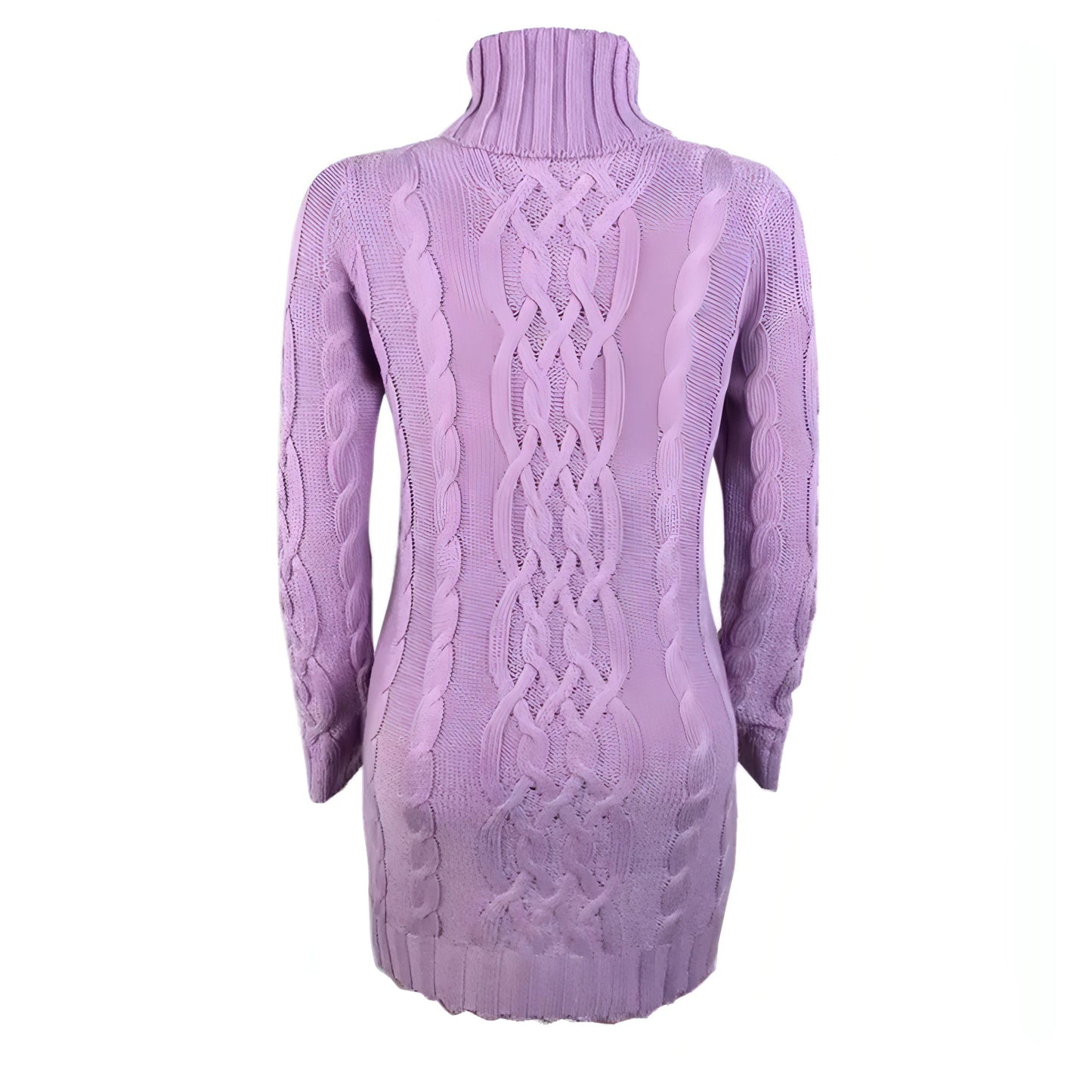 Turtleneck Twist Knitted Sweater Dress - Allure SocietyCasualwear Dresses