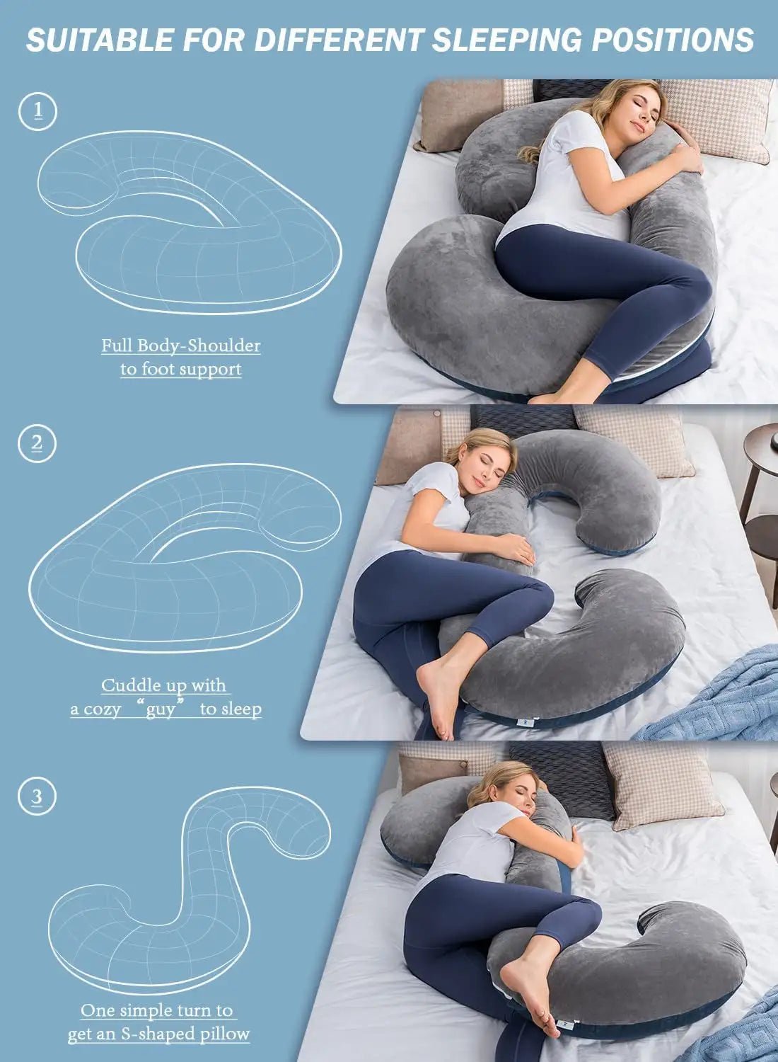 Ultimate Comfort C - Shaped Pregnancy Body Pillow - Allure SocietyPosture Support