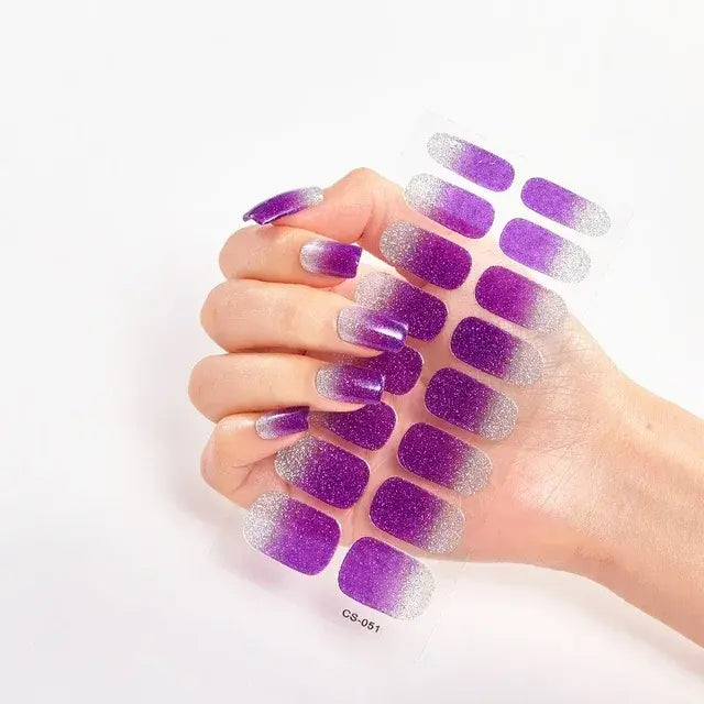 Semi Cured Gel Nail Wraps Full Cover Adhesive Manicure Decoration - Allure SocietyFalse Nail Kits and Dryers