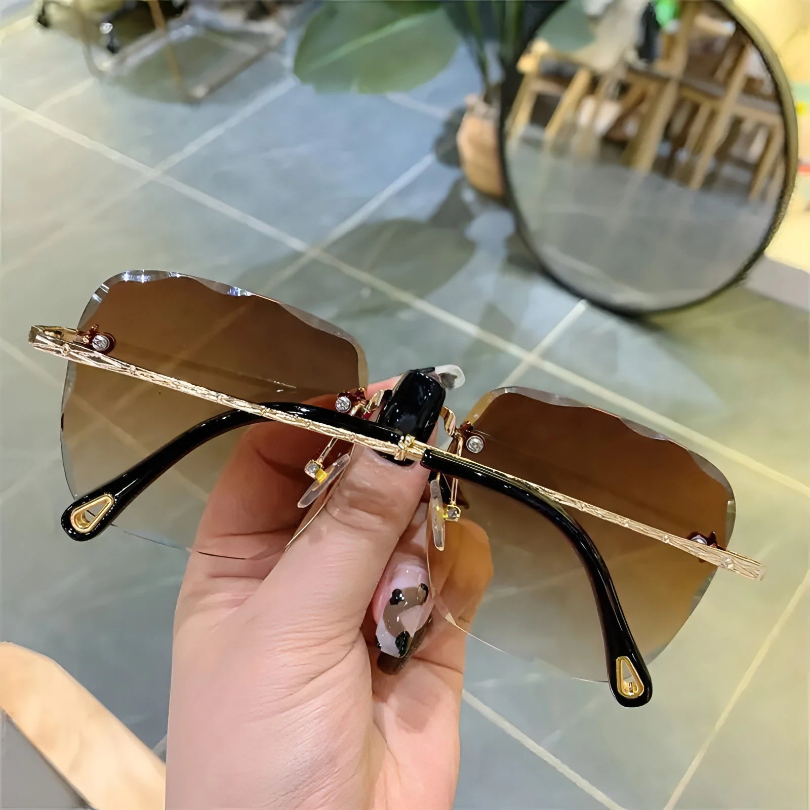 Vintage Clip Frameless UV Sunglasses - Allure SocietyUV Sunglasses