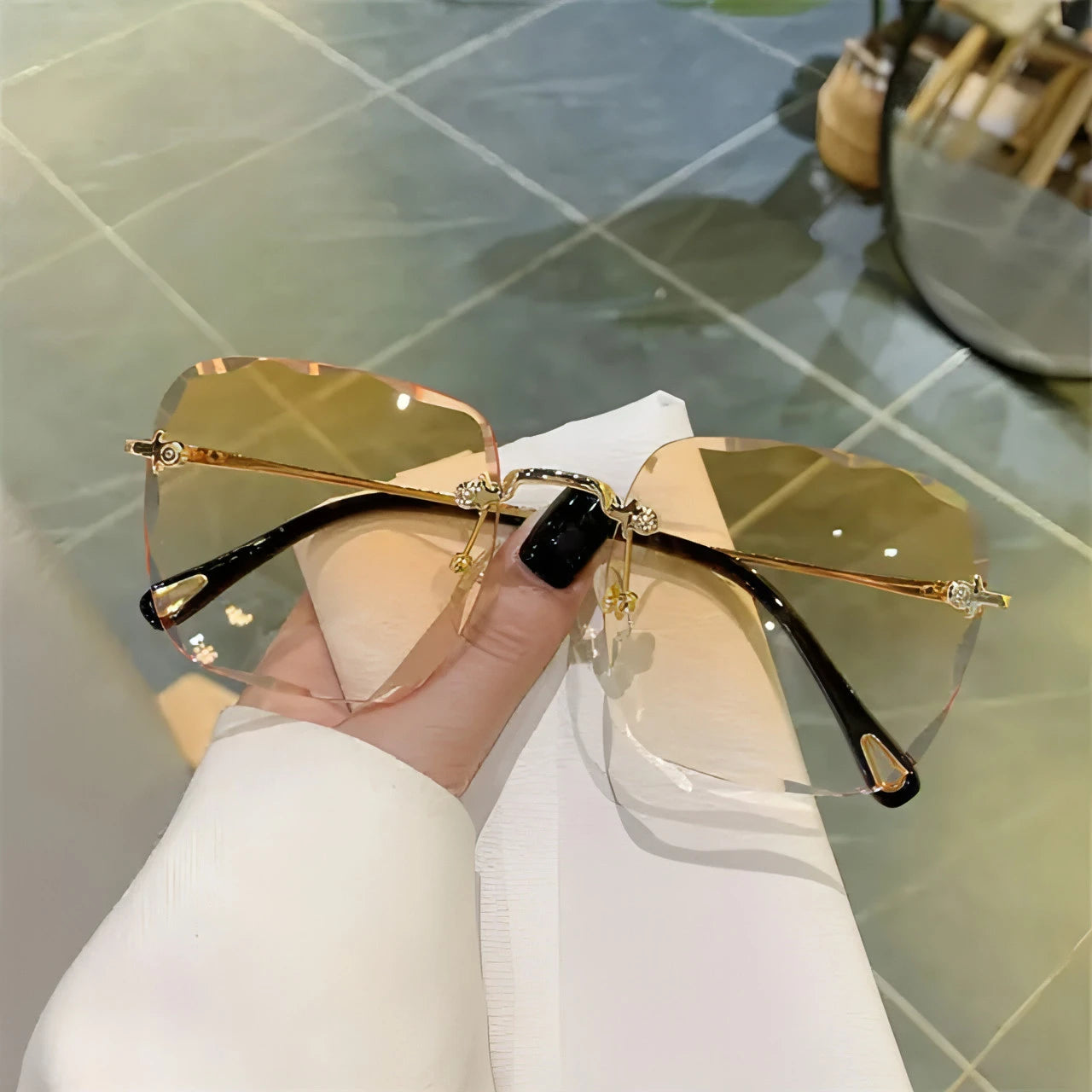 Vintage Clip Frameless UV Sunglasses - Allure SocietyUV Sunglasses