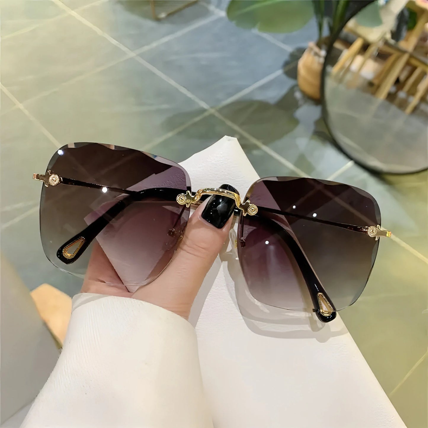 Vintage Clip Frameless UV Sunglasses - Allure SocietyUV Sunglasses