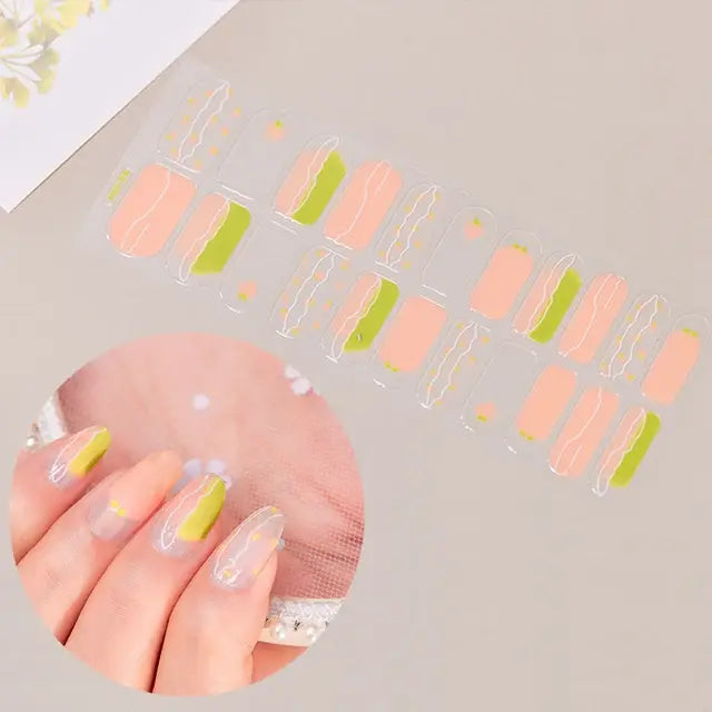 Semi Cured Gel Nail Wraps Full Cover Adhesive Manicure Decoration - Allure SocietyFalse Nail Kits and Dryers