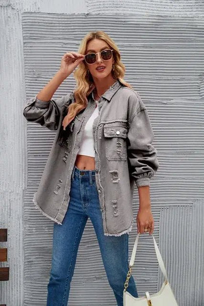 Washed Denim Jacket - Allure SocietyCasualwear Tops