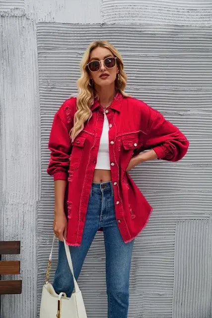 Washed Denim Jacket - Allure SocietyCasualwear Tops