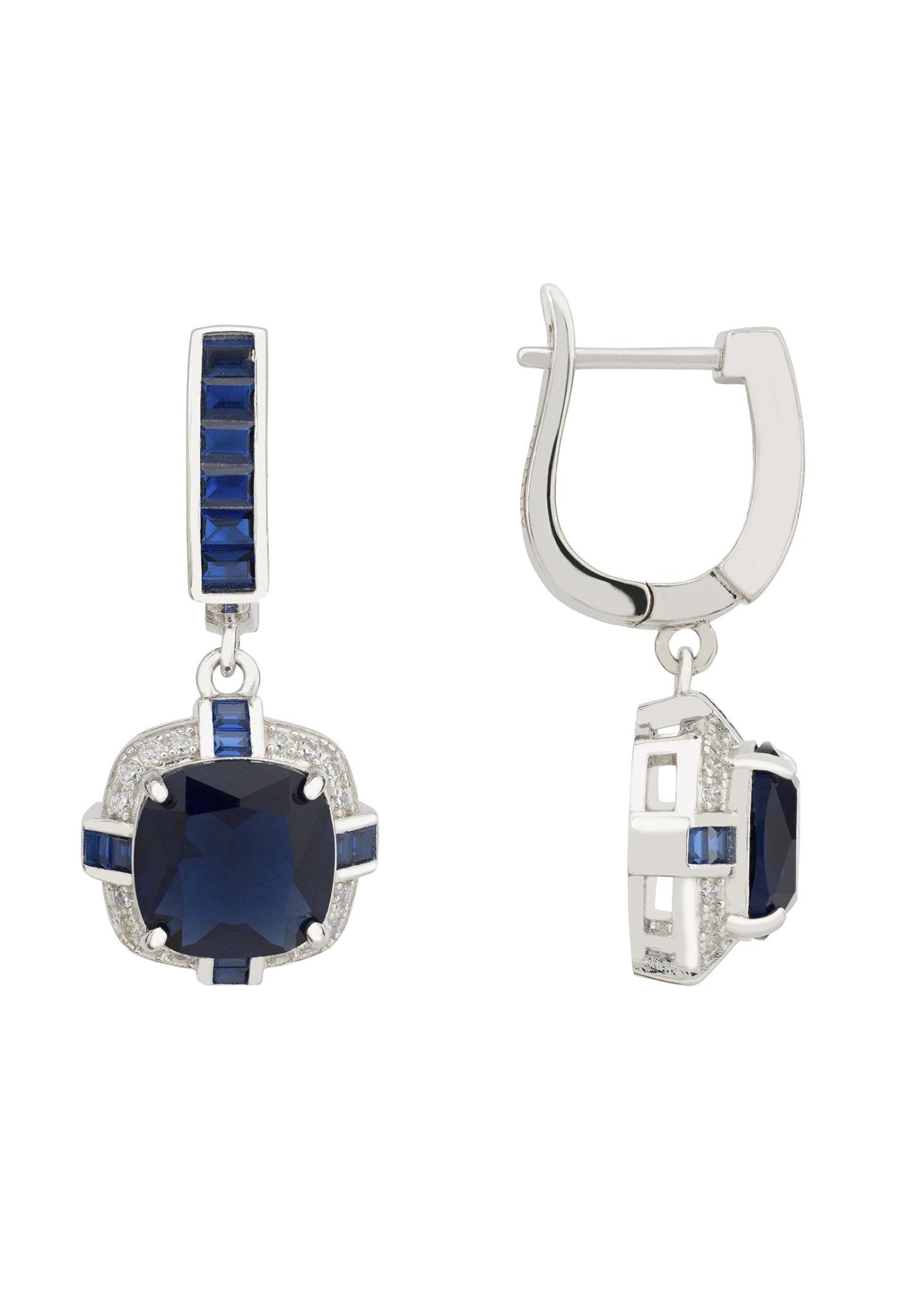 Windsor Silver Earring Sapphire - Allure SocietyEarrings