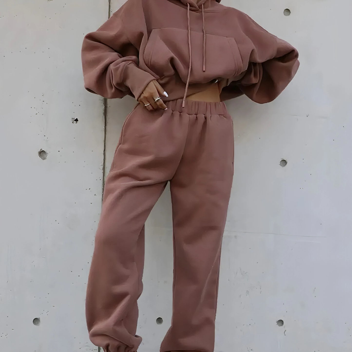 Women Warm Hoodie and Pants Set - Allure SocietyLoungewear Sets